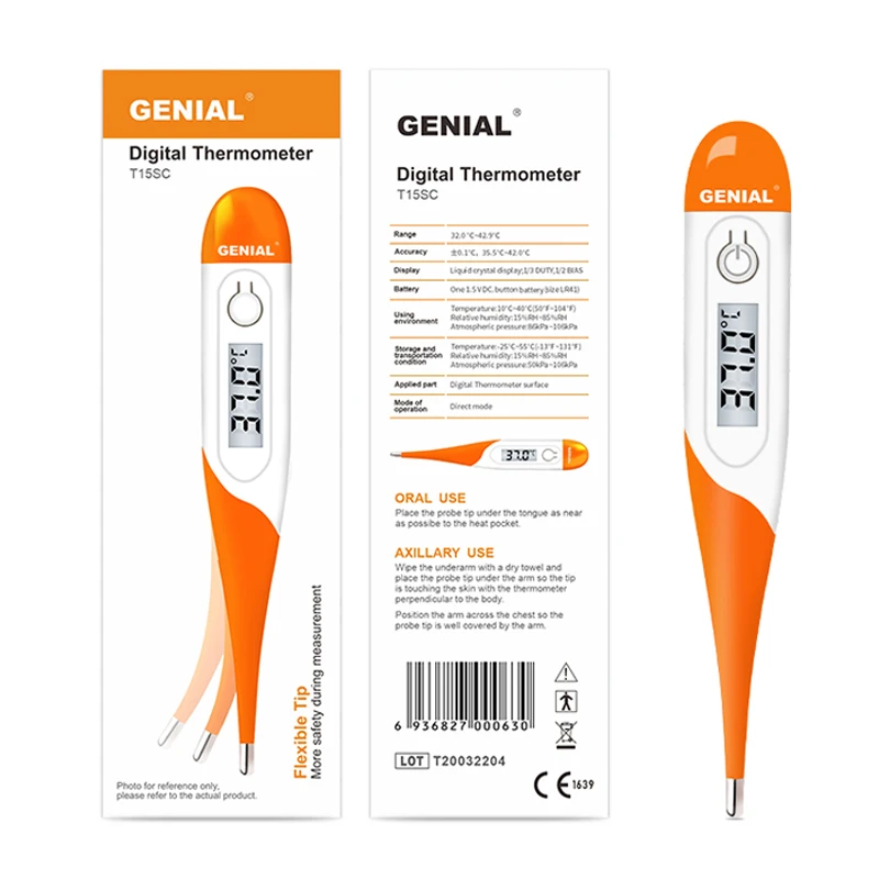 High accurate hospital thermometer oral mouth body thermometer home using flexible lcd electronic temperature