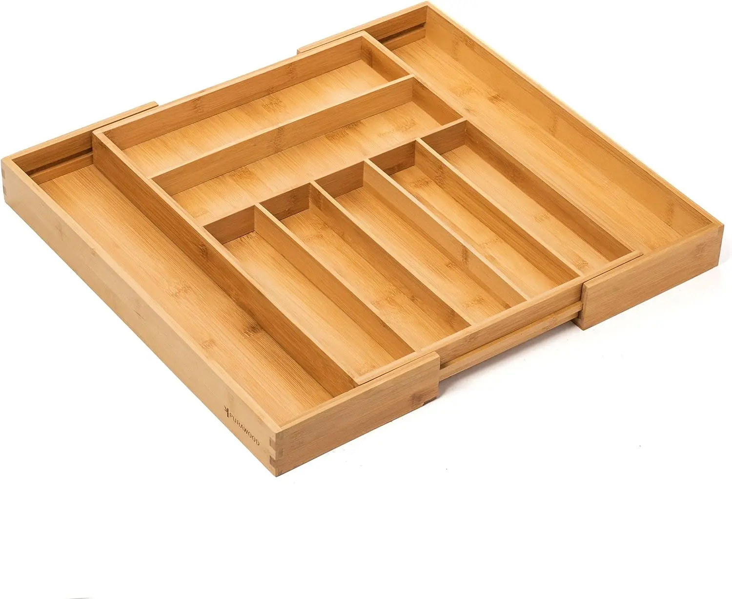 Bamboo Expandable Drawer Organizer for Utensils Holder, Wood Drawer Dividers Organizer for Silverware, Flatware in Kitchen