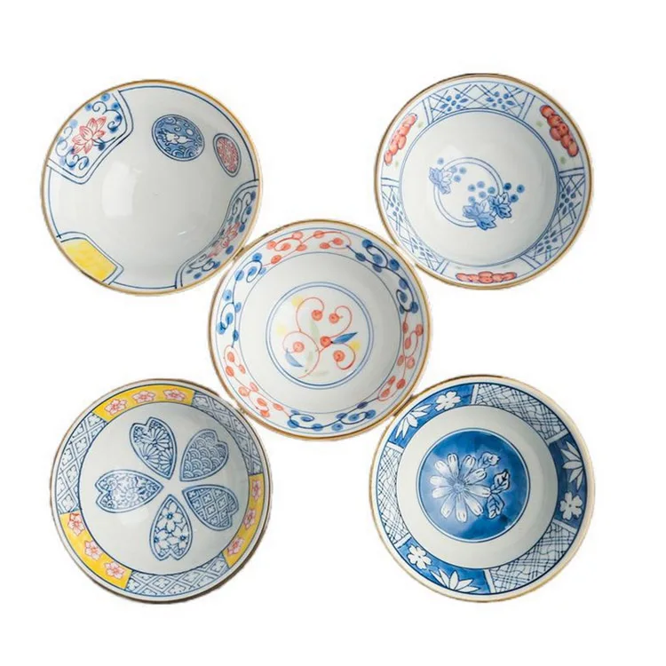 Japanese Round Ceramic Restaurant Soup Mixing Serving Bowl Travel Bowls Durable