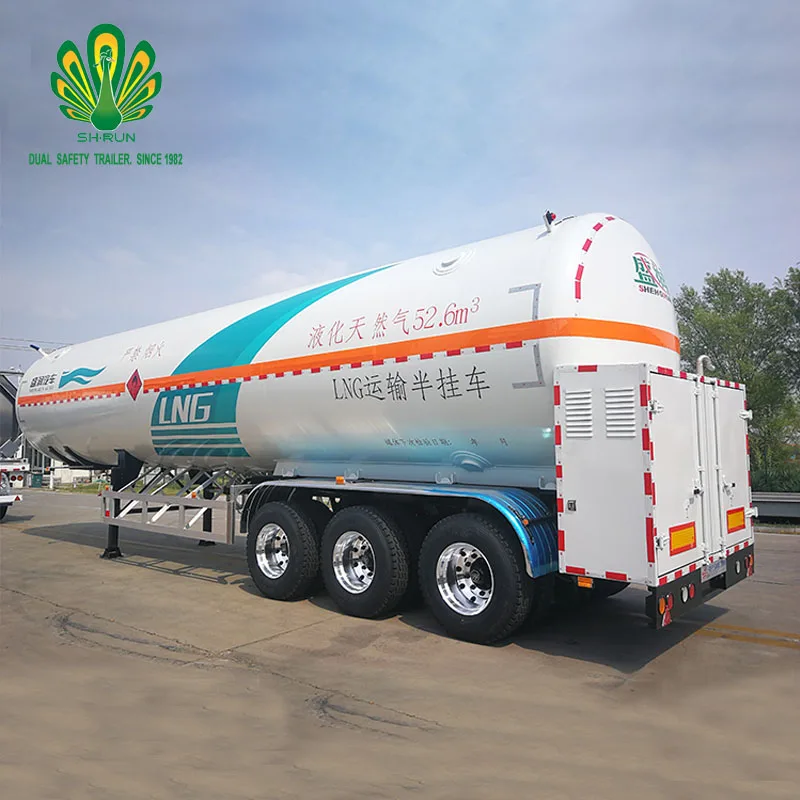 China Manufacturer 52.6M3 Liquefied Natural Gas cryogenic LNG tank container semi trailer