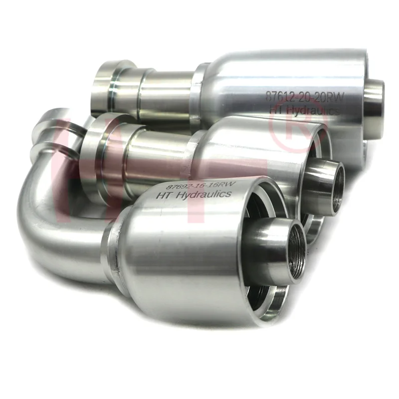 SAE 6000 PSI Spiral ONE PIECE Hose Pipe flange fitting Crimped ferrule  87612RW 87692RW