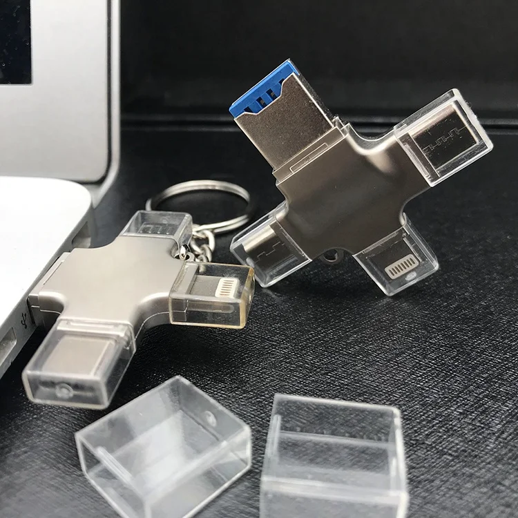 Extra storage for iphone usb stick 4 in 1 64g for ipad usb3.0 flash drive for iphone iphone memory stick