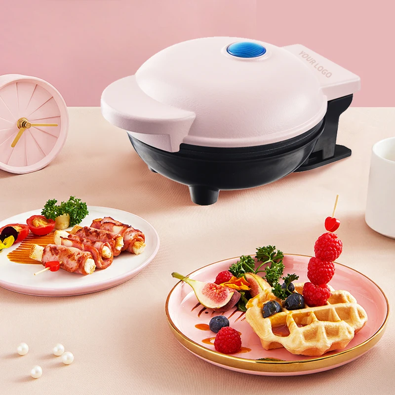 2021 Amazon Hot Selling Portable Pocket Double Custom Electric Mini waffle maker pink