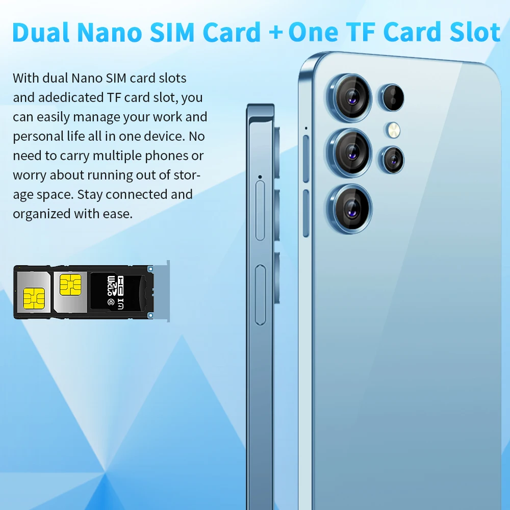Big Screen Android13.0 Mobile Phone 16GB+1TB Support Dual Sim Card+tf Card Smartphone Brand New S22 Ultra 7.3inch 5G Smart Phone