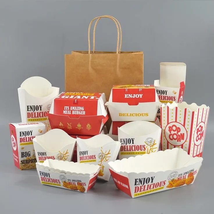 biodegradable chinese paper takeaway take away take out container food box paper boxes for food