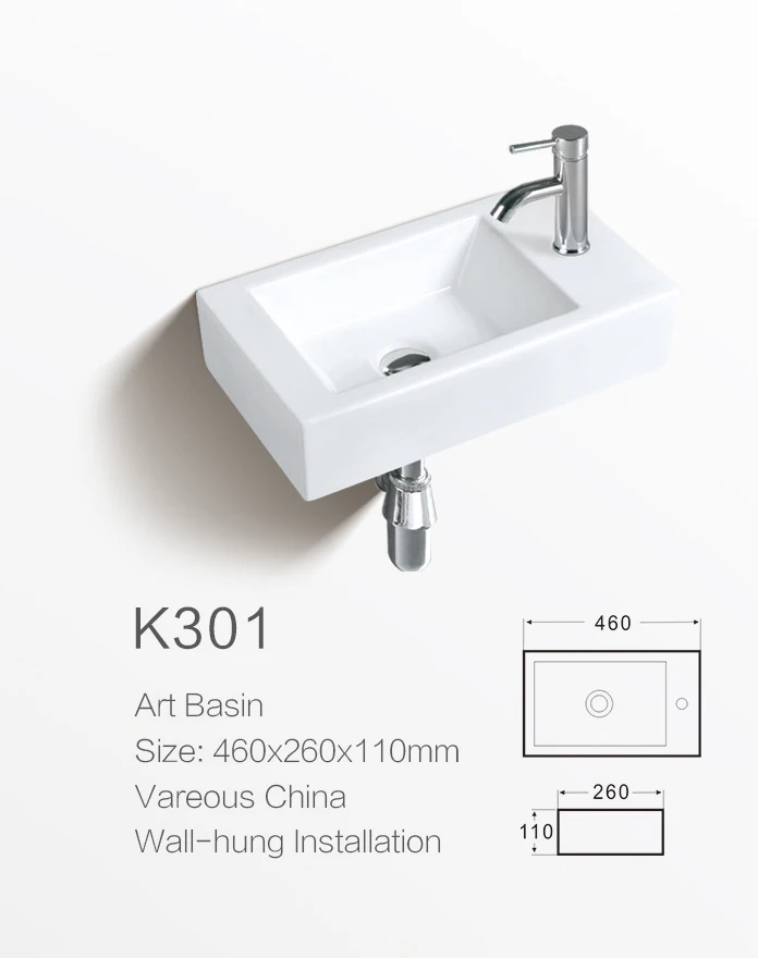 Modern Lavabo 460mm Rectangle Ceramic Bathroom Sink Cheap Price Counter Top Hand Washbasin Sinks