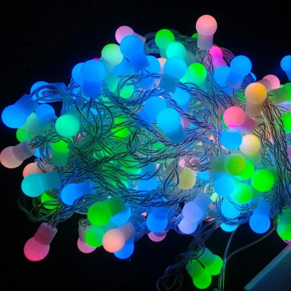 RGB Радужная светодиодная Рождественская гирлянда с маленькими шариками для вечеринки уличное освещение игр водонепроницаемая IP 67