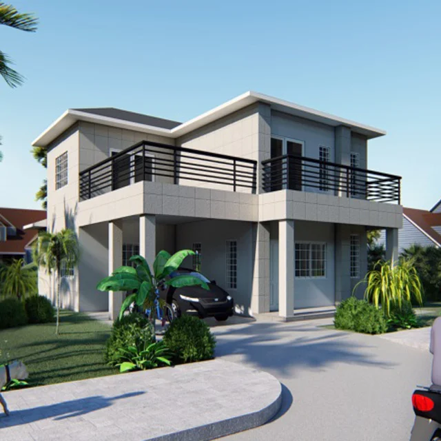 luxury 2 floor prefab villa house