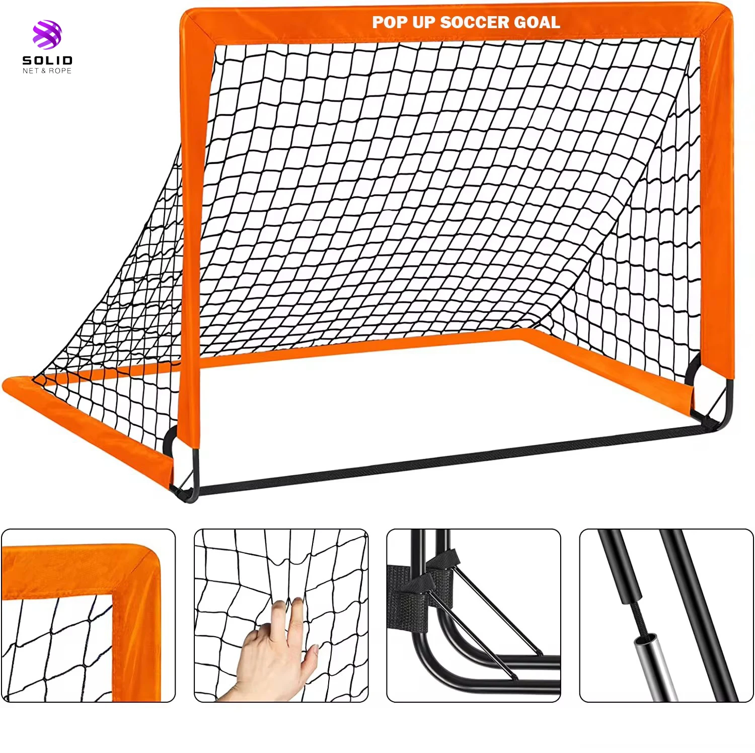 Football Goal, Pop Up Football Goal with Transport Bags, Ground Anchor, Children Adults, for Indoor Outdoor Garden