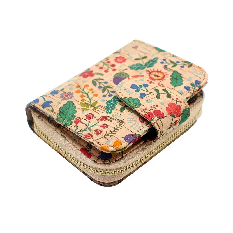 wholesale New Flower Ladies Purse Wallet Free Shipping Cork Printed Made of Wood Multi Card Position Luxury Womens RFID Wallet C