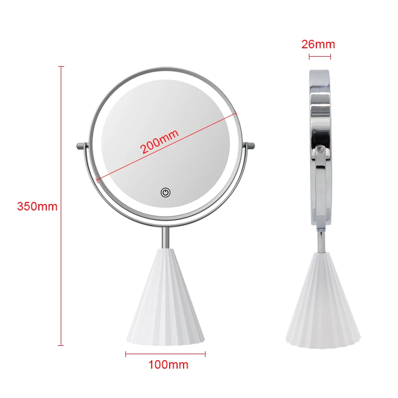 2022 new arrival makeup mirror touch led lightup makeup mirror Magnifying makeup mirror desk led lamp