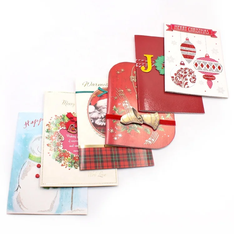 Factory Wholesale Creative Merry Christmas Greeting Cards Customized Handmade Greeting Cards with Envelopes Gift Box Packaging