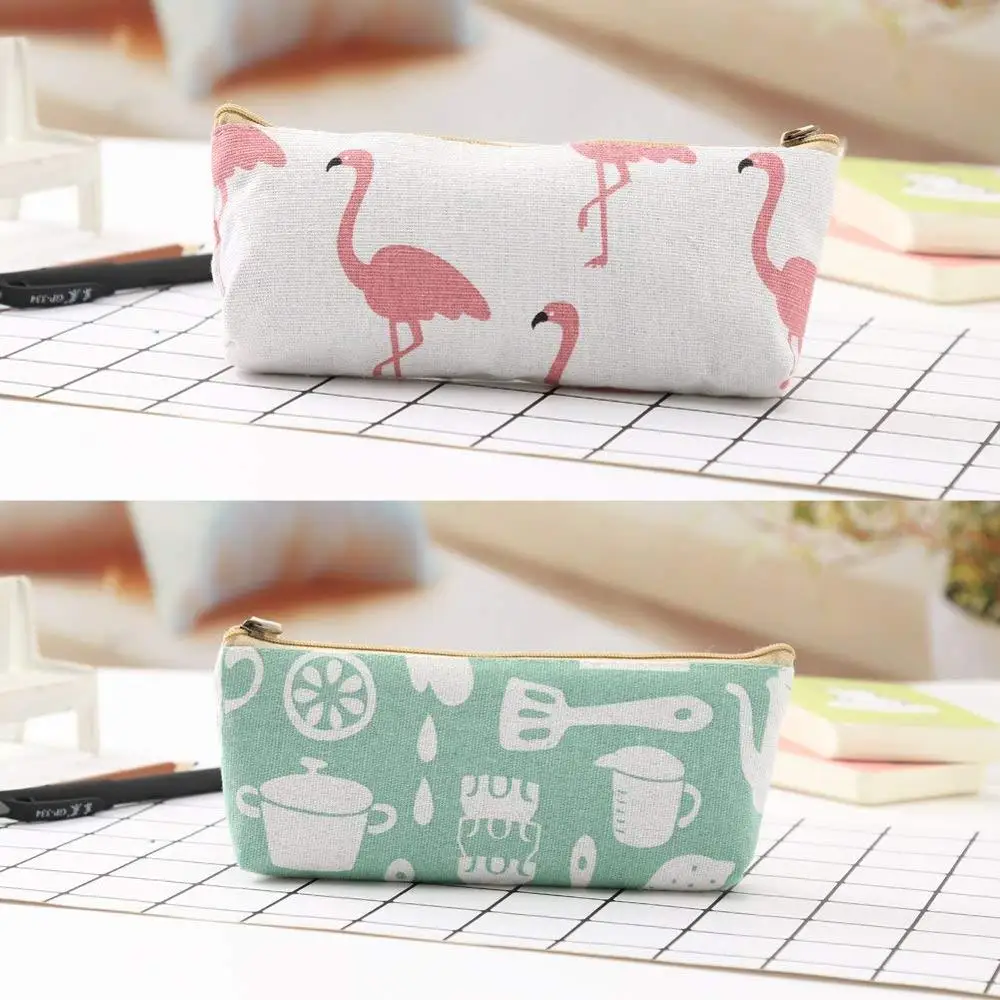 
Pencil Case Holder,Canvas Designed Cute Animal Zipper Bag Student Pencil Pen Case Box,Makeup Brush Bag 