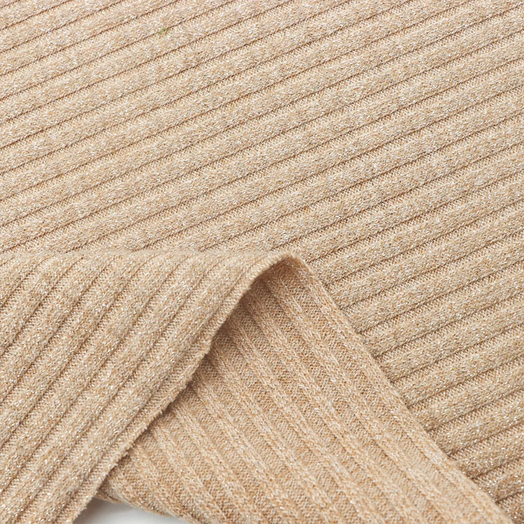 Rayon polyester nylon metallic knitted sweater hoodies fabric stretch viscose jacquard imitation rib cashmere fabrics