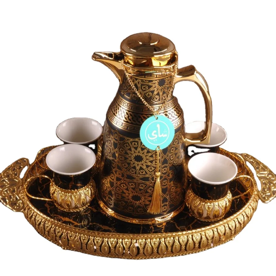 High quality best price porcelain ware thermos flask set with glass pot gall for family used