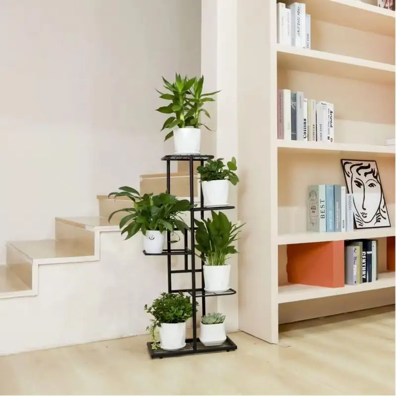 Customization Metal Flower Plant Stand for Living Room 5 Tier Metal Outdoor Corner Shelf Flower Display Stand