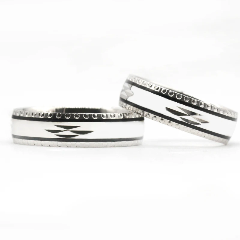 Wholesale 925 Sterling Silver  Wedding Ring Elegant Style Couple Round Jewelry Lover Ring