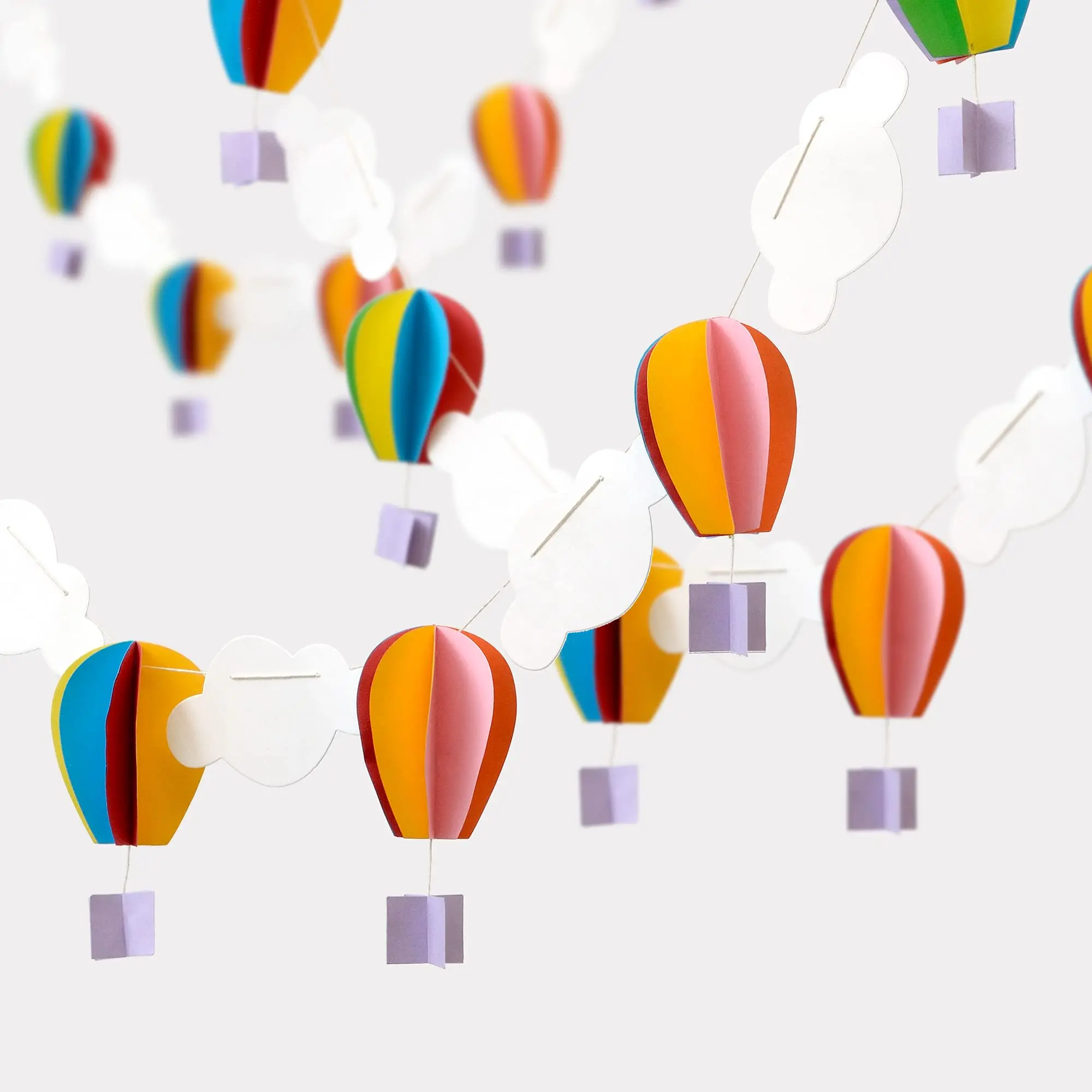 Paper Hot Air Balloon and Cloud Garland Hanging Hot Air Balloon Wall Decor Bedroom Wall Banners Decoration