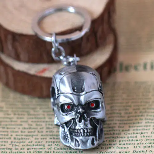 Movie Peripheral The Terminator Heads Metal Keychain Key Ring Pendant Gift