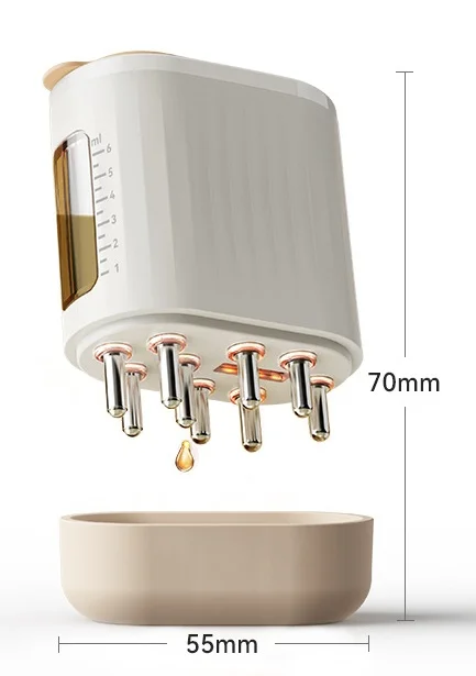 Microcurrent Electric Scalp Massager Brush Vibration Red Light Therapy Head Massage Comb Hair Growth Oil Liquid Applicator