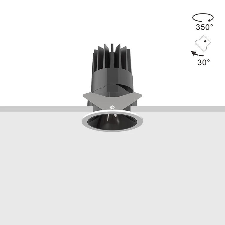 Indoor Ceiling Light Recessed Down Light 8W 18W 25W Anti Glare IP65 Waterproof LED Adjustable Moving Head Downlight