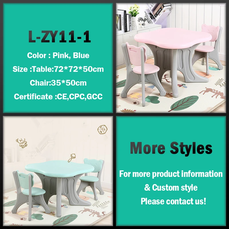 Plastic kids table and chair set children kindergarten  furniture study tables chairs