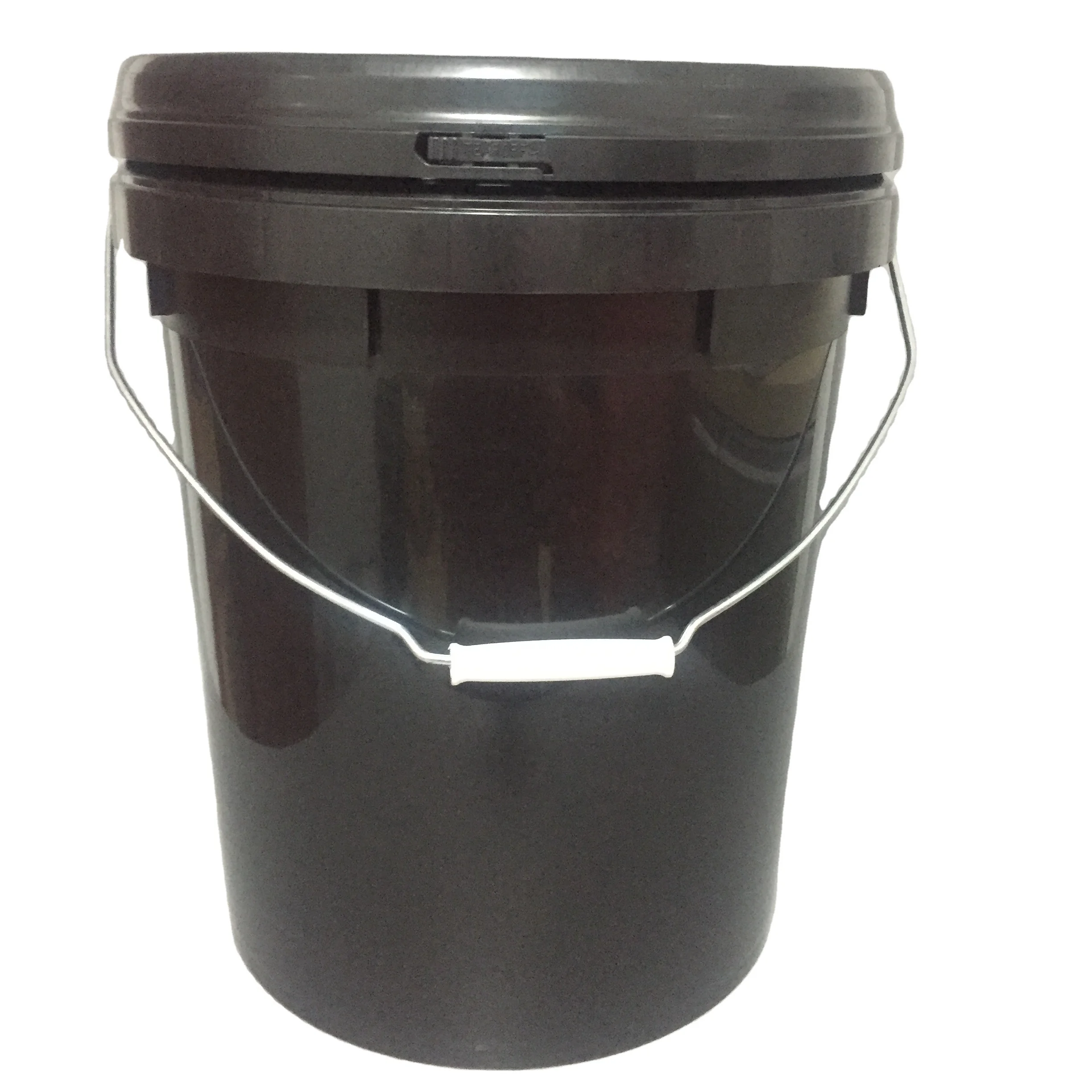 5 gallon 20L plastic PP  bucket pail lubricant with lid and metal plastic handle