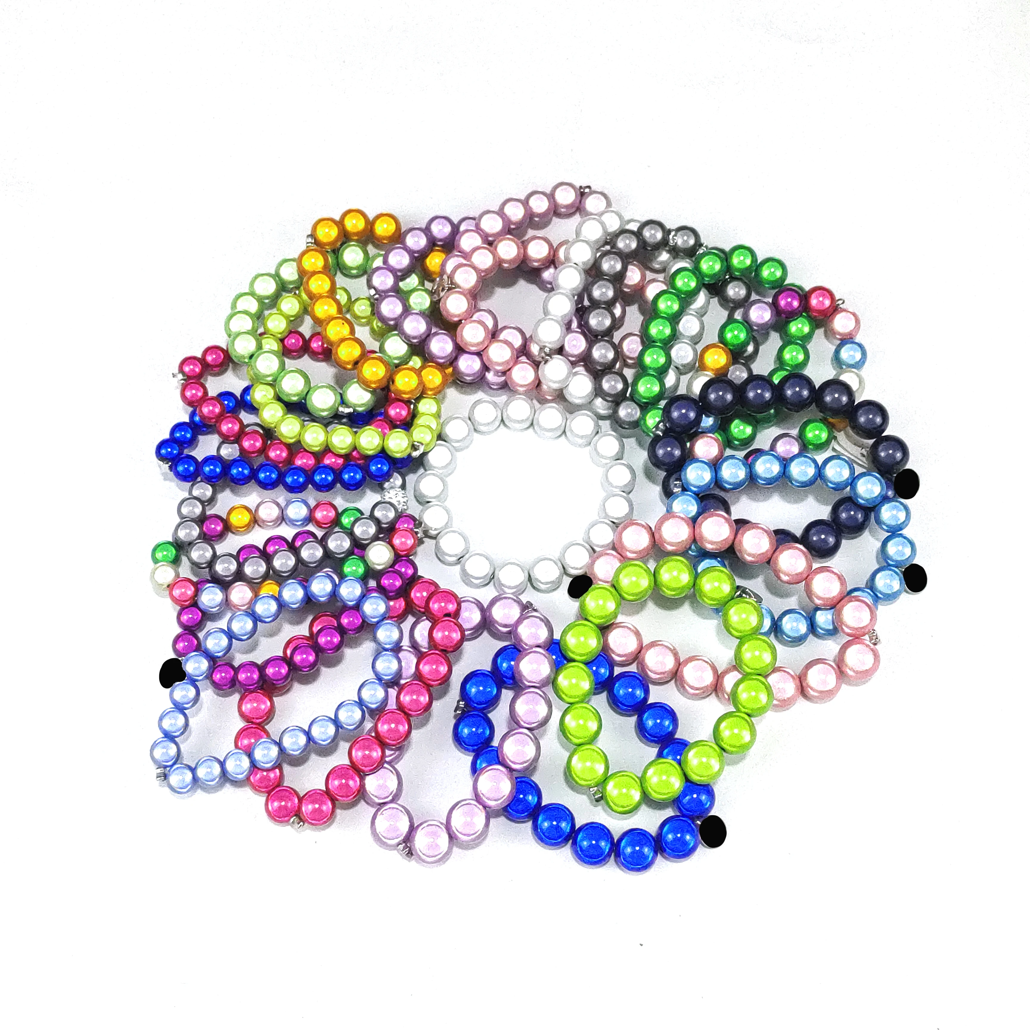 Customization All Beads Size Available 3D Light Effect Magic Pearls Beaded Bracelet for Women Girls Summer Vacation