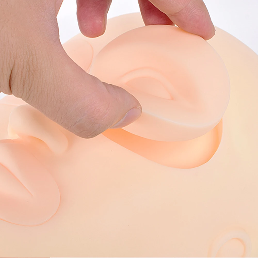 Silicone Injected Eyelashes Makeup Tools Practice Lash Rubber Eyelash Extension Training Mannequin Head