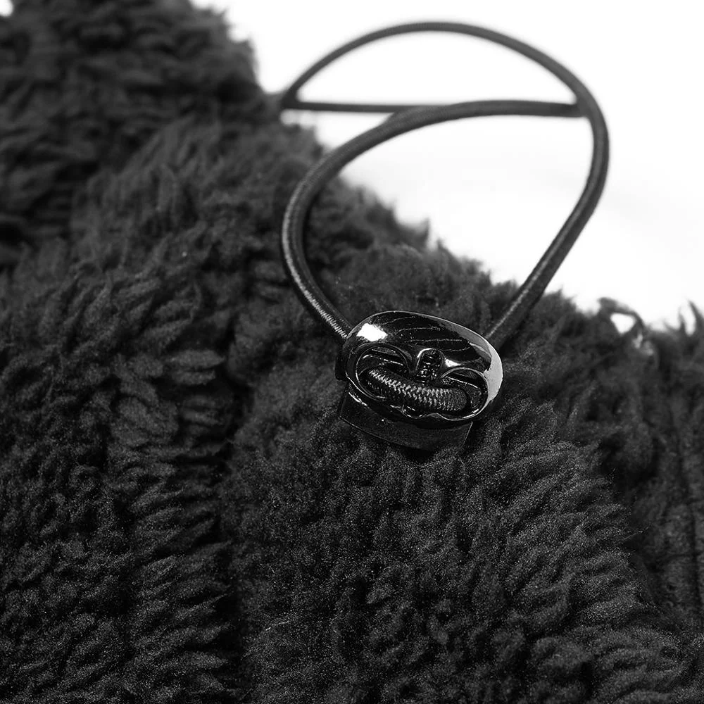 PUNK RAVE Loose Short Cap Jacket OPY-377XDF Hoodie Black Winter Coat Hooded Coat Women Overcoat