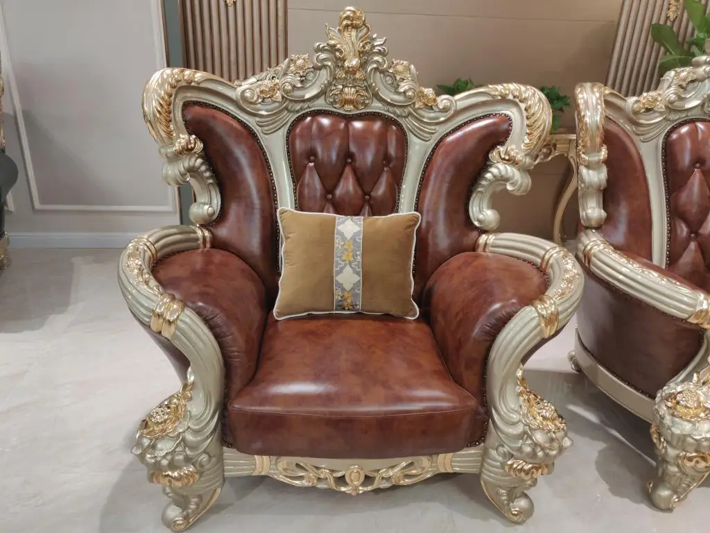 European-style  antique painting  Living Room Sofas old  6 seats sofa set