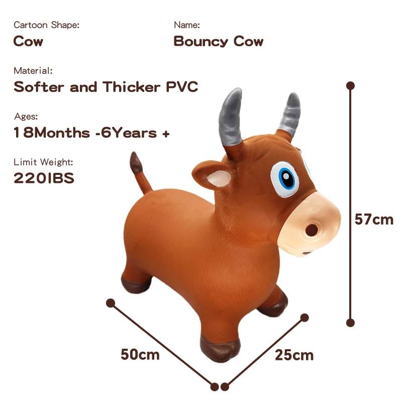 Meet EN71High Quality Soft Play Outdoor Indoor Inflatable Kids Toy Bouncy Animal Hopper Bouncy Cow For Kids