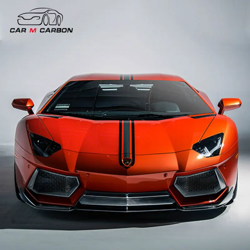 DMC style car carbon fiber body kit auto body parts front light grille mesh cover for Lamborghini LP700 Aventador 2011-2016Y