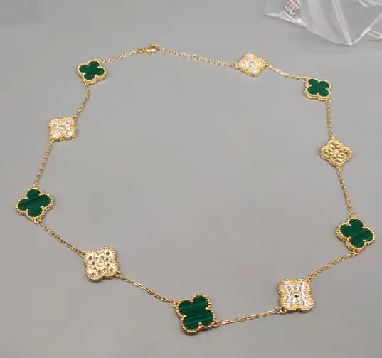 Luxury high-quality 18K gold-plated double-layer design CLASSIC four-leaf clover necklace jewelry