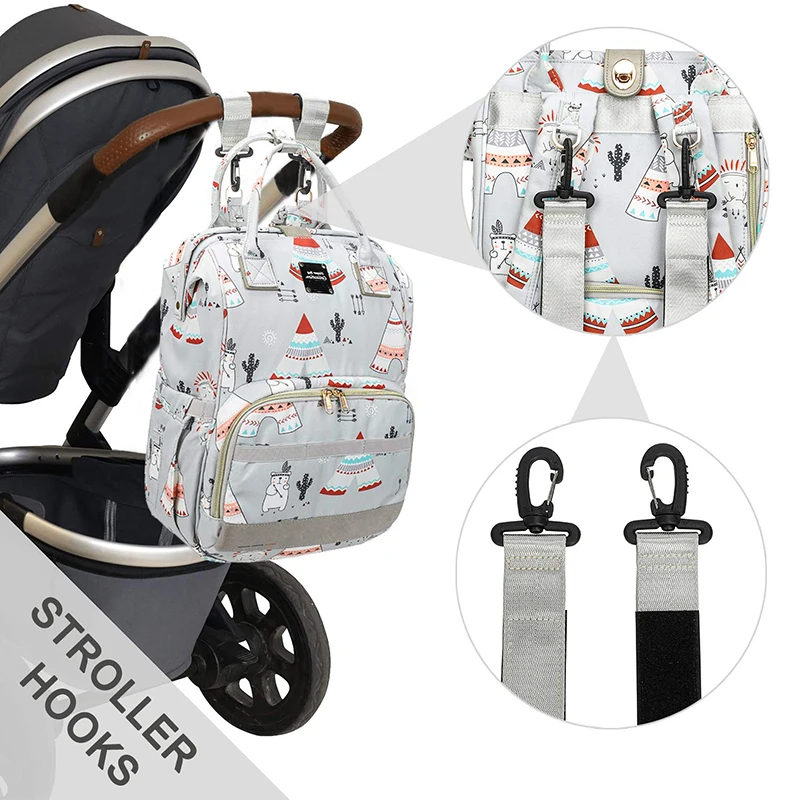 Custom Dad Mami Babies Nappy Diaper Bag Backpack With Stroller Straps and Changing Mat