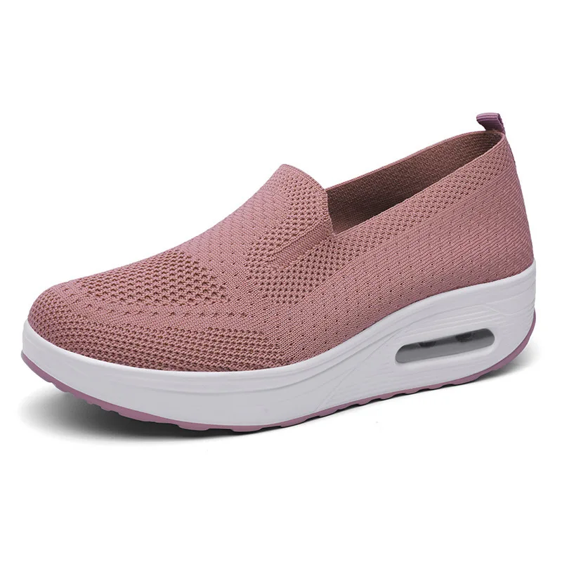 2022 Fashion Knitted Women Slip-on Walking Shoes Fashion Casual Sneakers