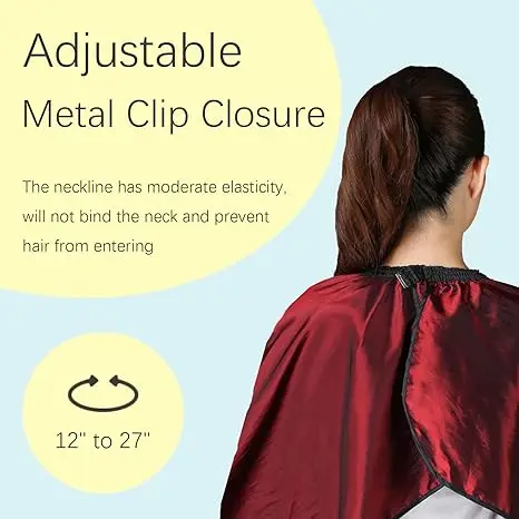 Custom Logo Hair Salon Hair Cutting Hairstylist Snap Black Red Barber Apron Polyester Hairdresser Capes