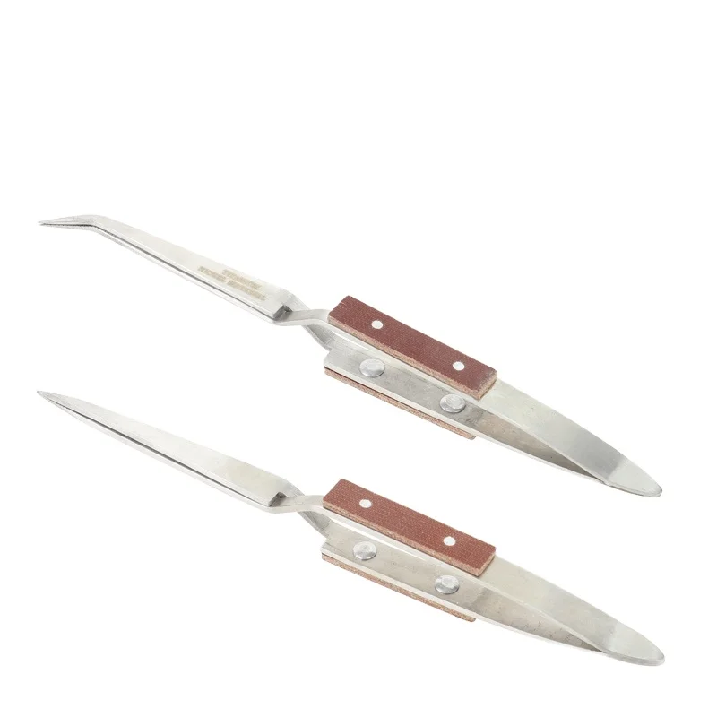 High Quality Jewelry Making Rebound Tweezer Diamond Gem Tweezers Stainless Steel Cross Lock Tweezers Jewelry Tool