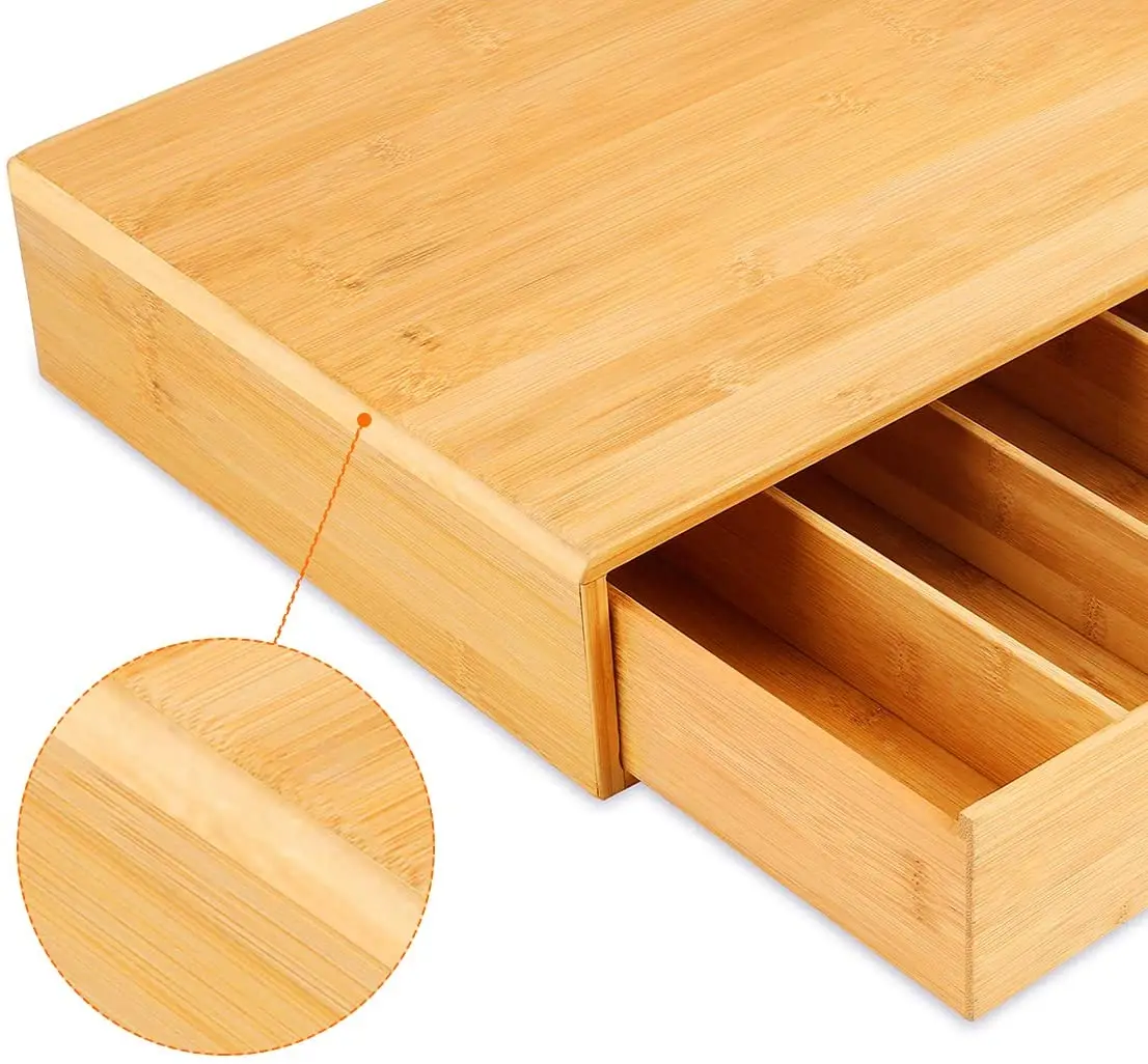 
OEM coffee pod organizer coffee holder coffee pod holder bamboo tea organizer to hold Espresso Pods, Tea storage drawer 