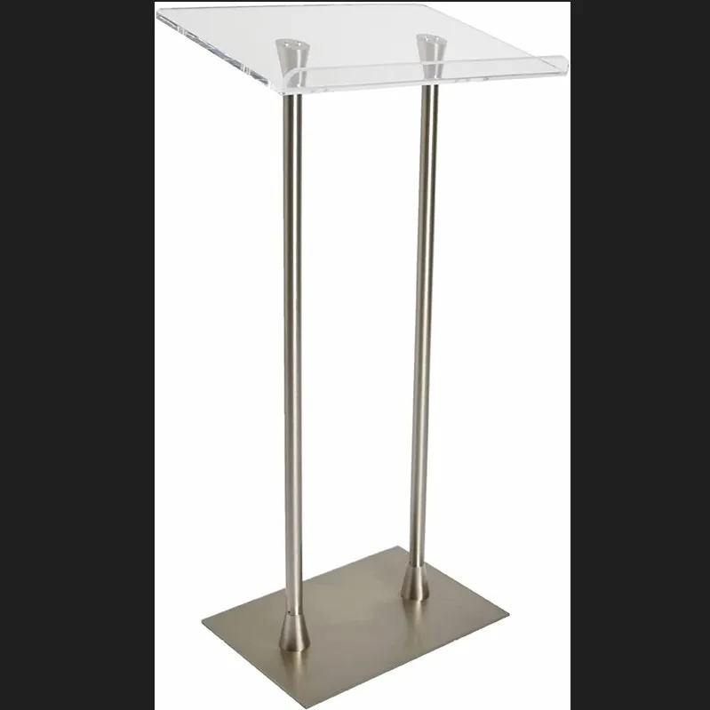 Portable Podium Stand - Acrylic Lecterns with Wide Surface Professional Pulpits Lecture Table Podium for Speech