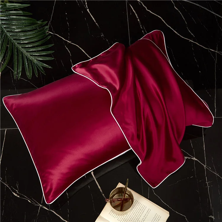 Luxury Custom Standard Single Side Natural 19 Momme Anti Aging Silk Mulberry Pillowcases With Zipper