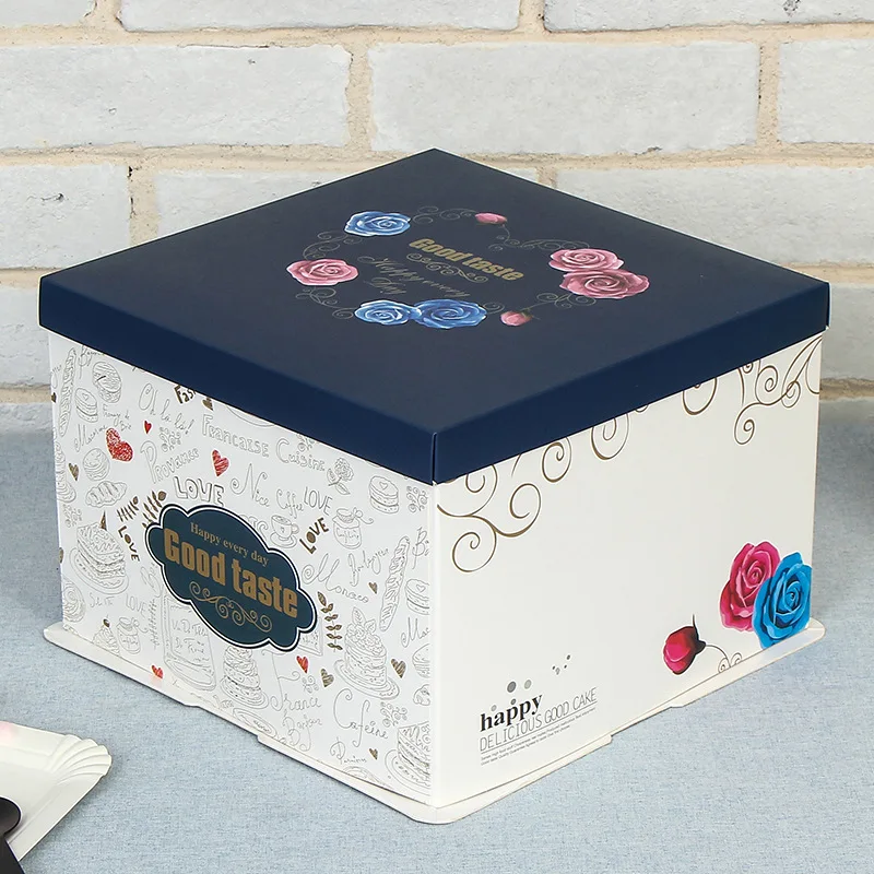 Hot Selling 10 Inch Decorative Disposable Birthday Square Paper Packaging Cardboard Cake Boxes