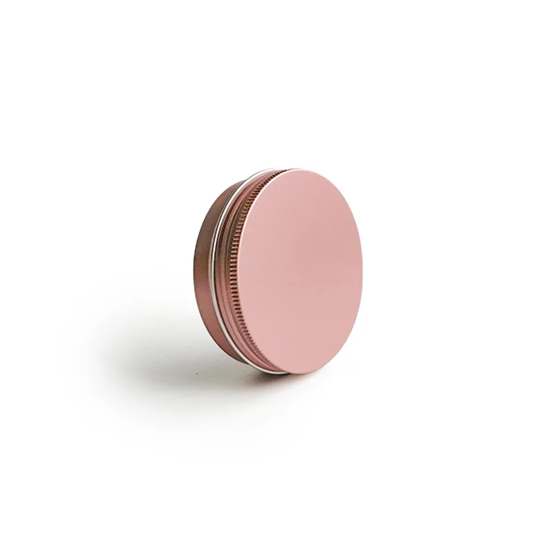 Eco Friendly Aluminum Customized Lotion Cans Pink Round Cosmetic Packaging Metal Jar with Lid and Window