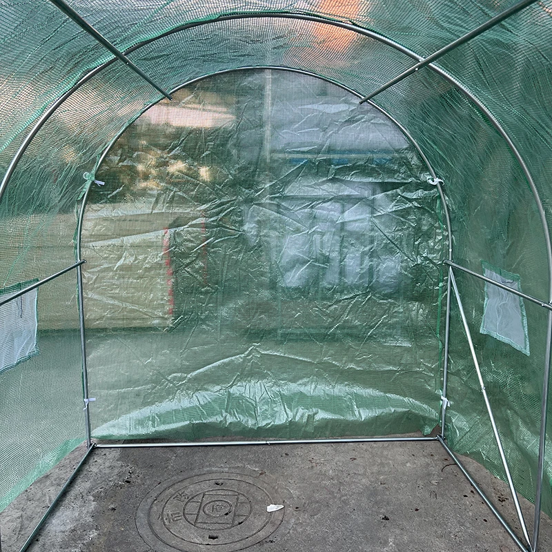 Waterproof Small Metal-Frame Greenhouse for Home Use Backyard Walk-In Polytunnel for Winter Season Gardening Plant Growth