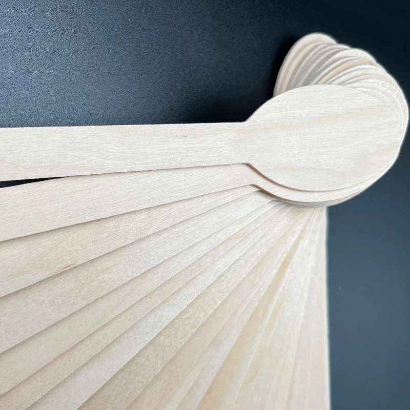 Wholesale High Quality Personalised Ice Cream Primary Colour Wood Spoon