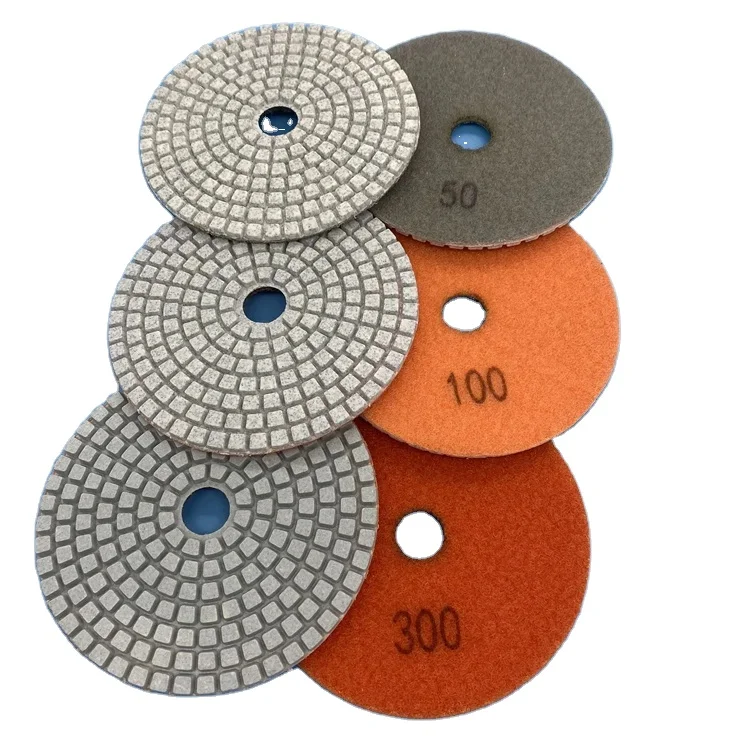 4 Inch Polishing Pads Dry Flexible Diamond Resin Dry Diamond Marble Polishing Pads