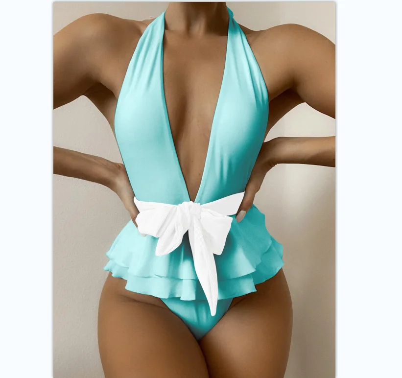 Wholesale 2022 hot sexy bikini young girl swimwear photos printed one piece swimsuit