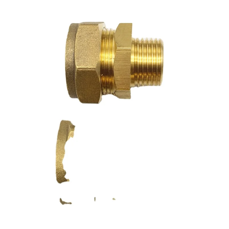 Diameter22*G3/4(6point)brass copper ferrule pipe fitting single joint for flat solar water heater collector