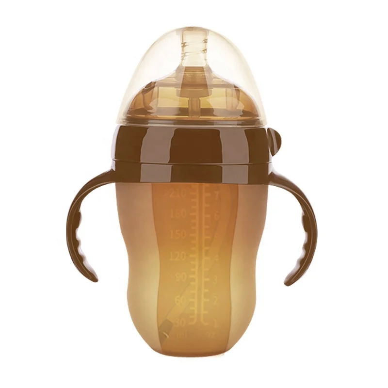 High Quality Feeding New Born Baby Bottle Silicon Set Wide Neck PPSU Handle Cabochon