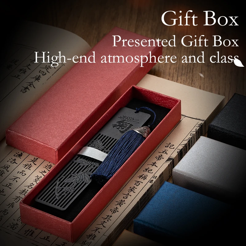 Chinese Style Custom Bookmarks Wood Personalised Book Marks Black Retro Wooden Bookmark